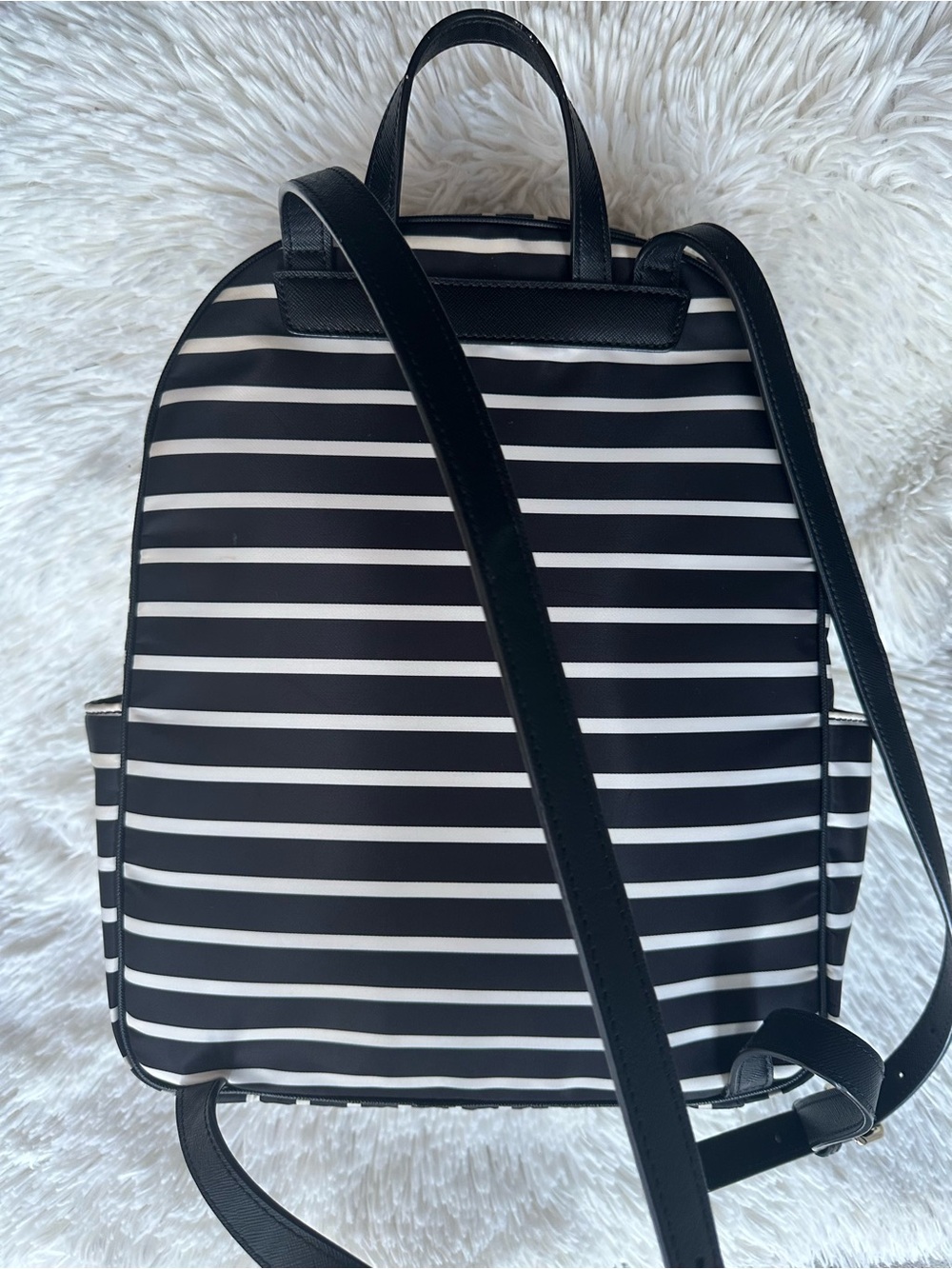 kate spade Black & White Striped Backpack - Picture 4 of 16